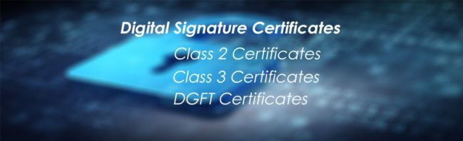 class 2 dsc, class 3 dsc and dgft certificate
